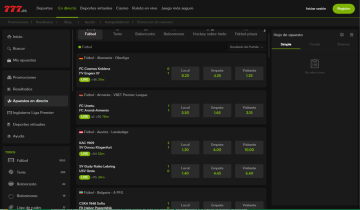 Apuestas bet777 en directo