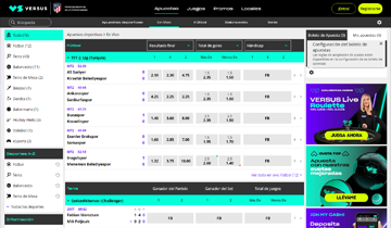 Versus apuestas en directo online